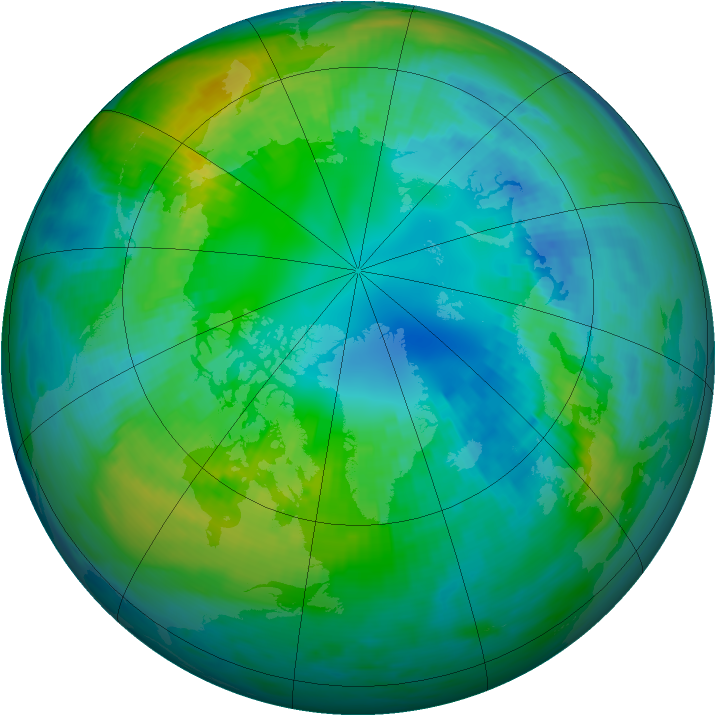 Arctic ozone map for 22 October 1981